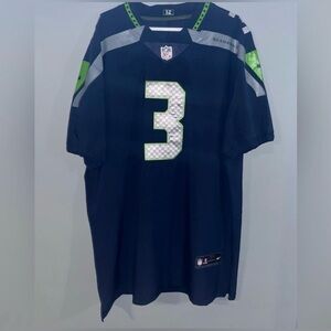 Seattle Seahawks #3 Russell Wilson Authentic Nike ON FIELD NFL Jersey Size 56